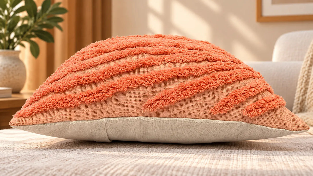 Coral Wave Texture Cushion Cover