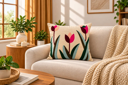 Blooming Tulip Cushion Cover