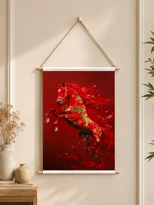 Royal Crimson Horse – Wall Hanging