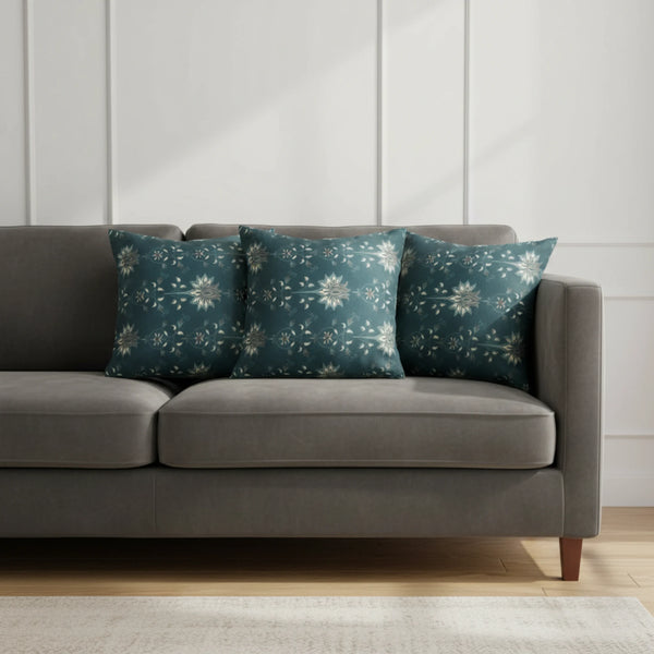 Midnight Lotus Vine Cushion Covers