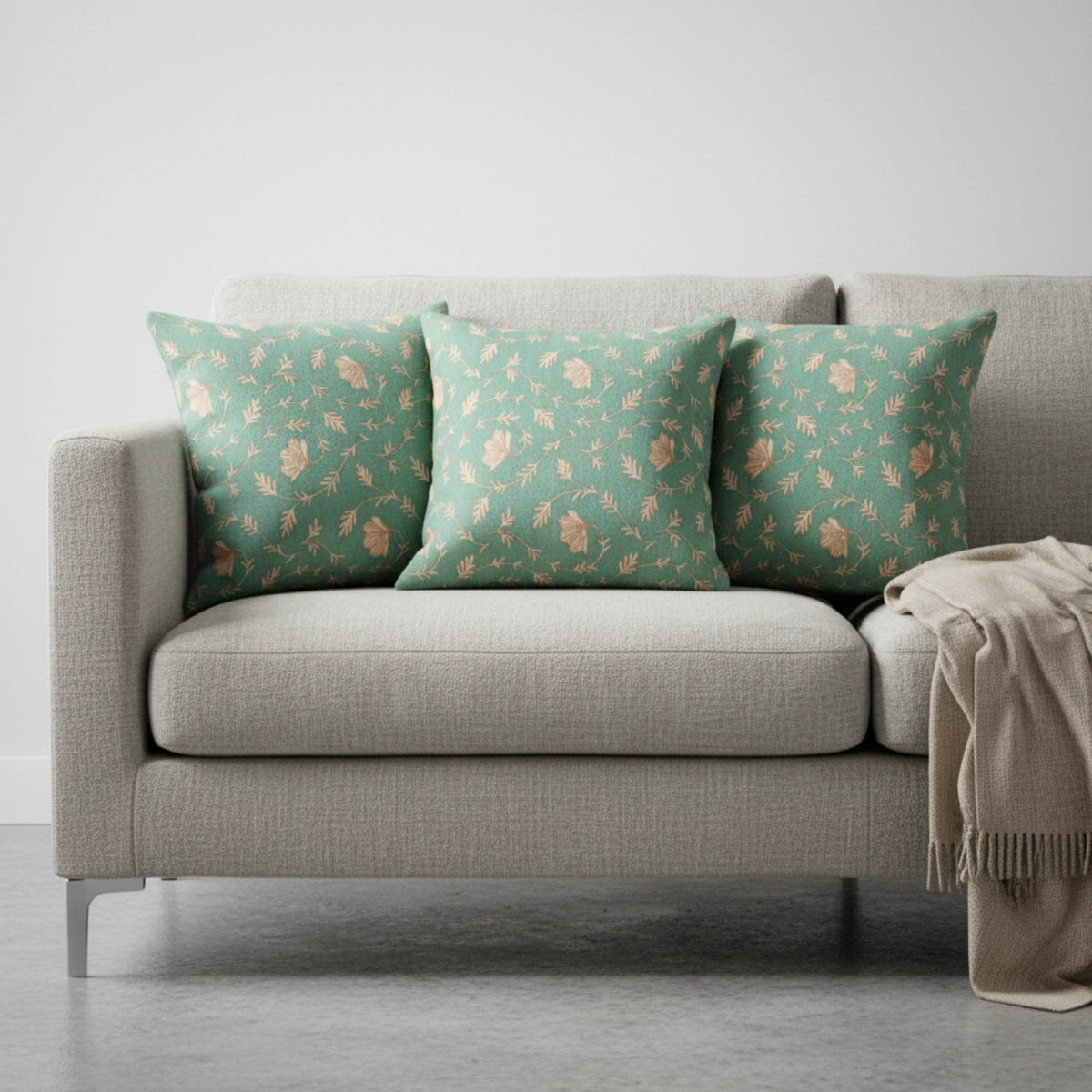 Sage Vine Floral Cushion Covers
