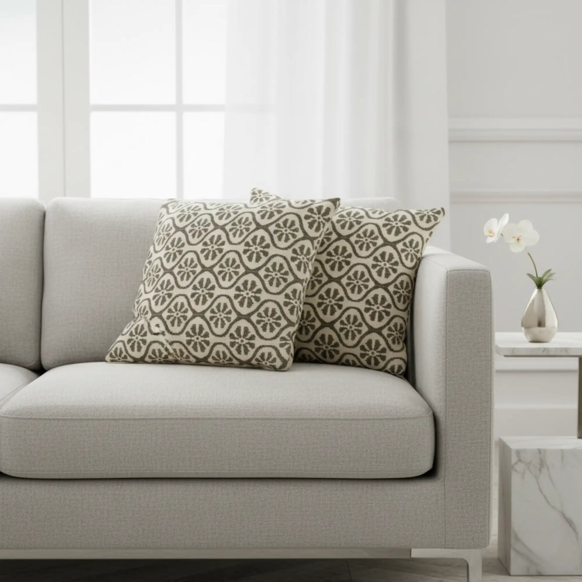 Olive Medallion Trellis Cushion Covers
