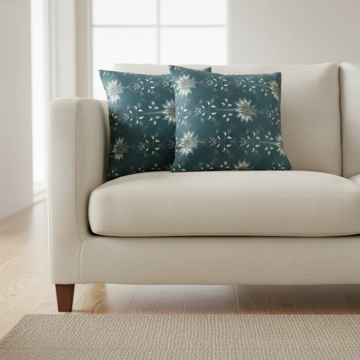 Midnight Lotus Vine Cushion Covers