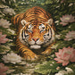 Tiger in the Lotus Garden Carpet