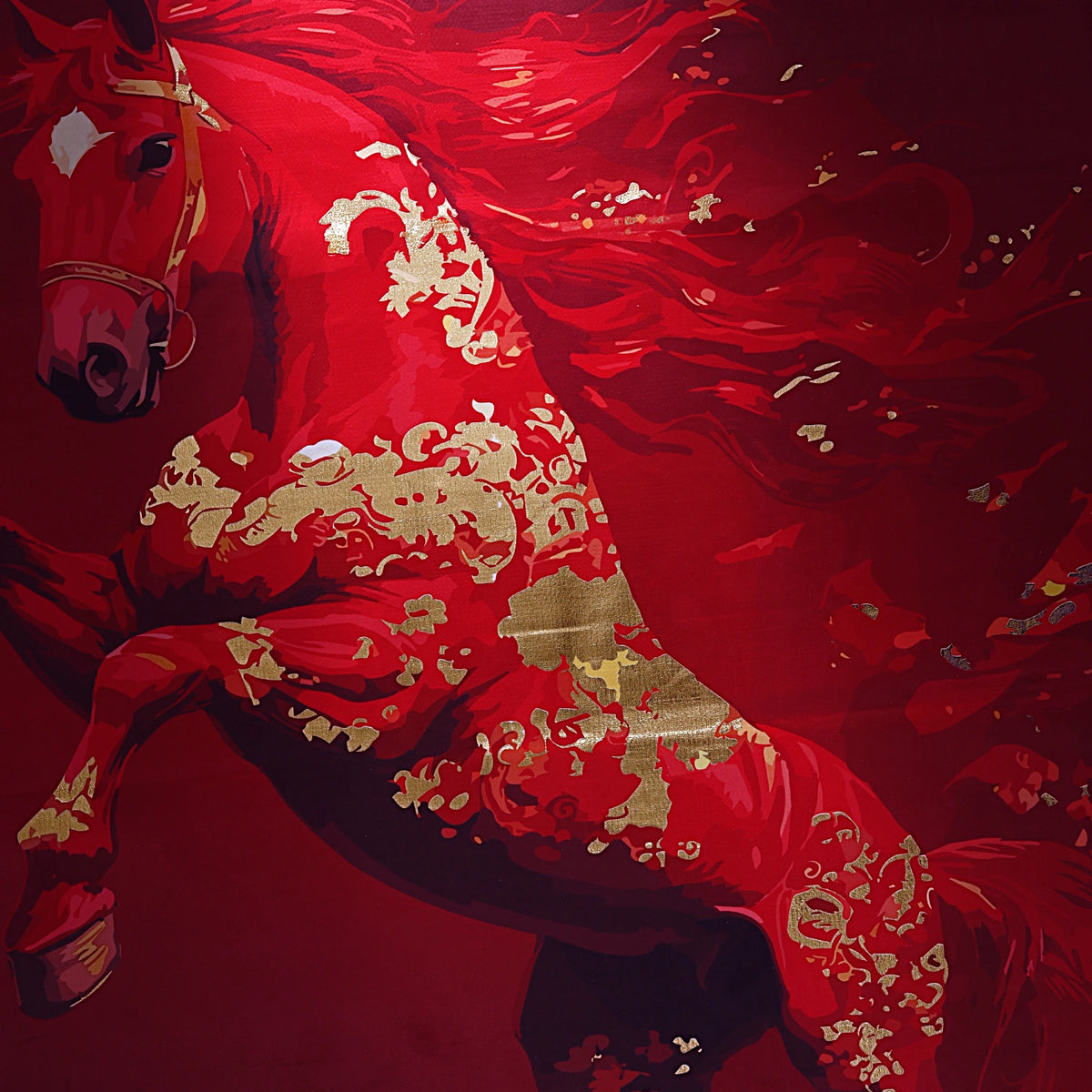 Crimson Thunder Horse Carpet