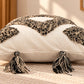 Monochrome Diamond Tassel Cushion Cover