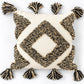 Monochrome Diamond Tassel Cushion Cover