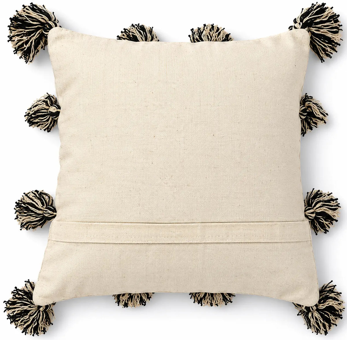 Monochrome Diamond Tassel Cushion Cover