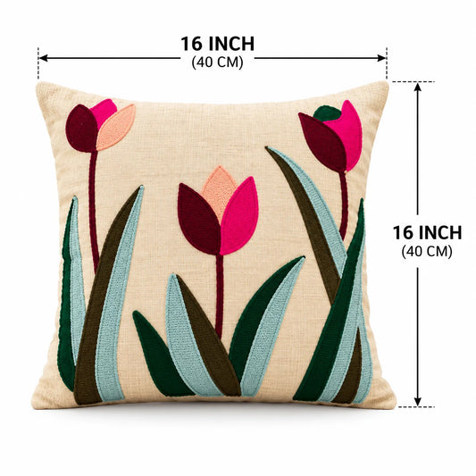 Blooming Tulip Cushion Cover