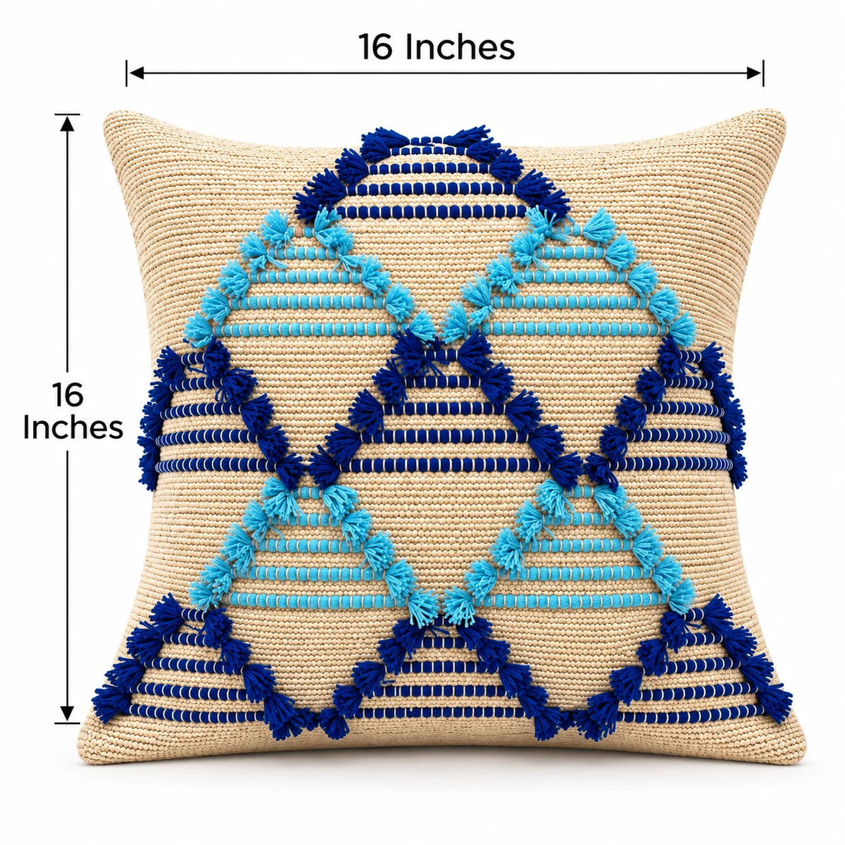 Azure Tribal Weave Cushion Cover