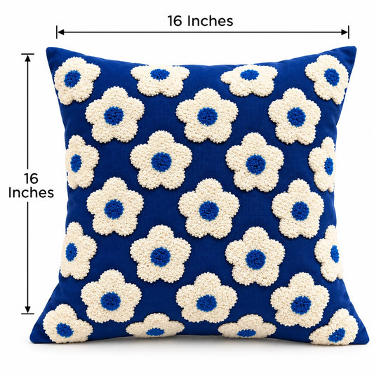 Blue Meadow Bloom Cushion Cover