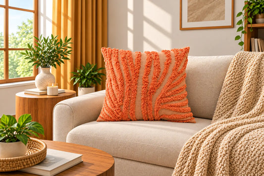Coral Wave Texture Cushion Cover