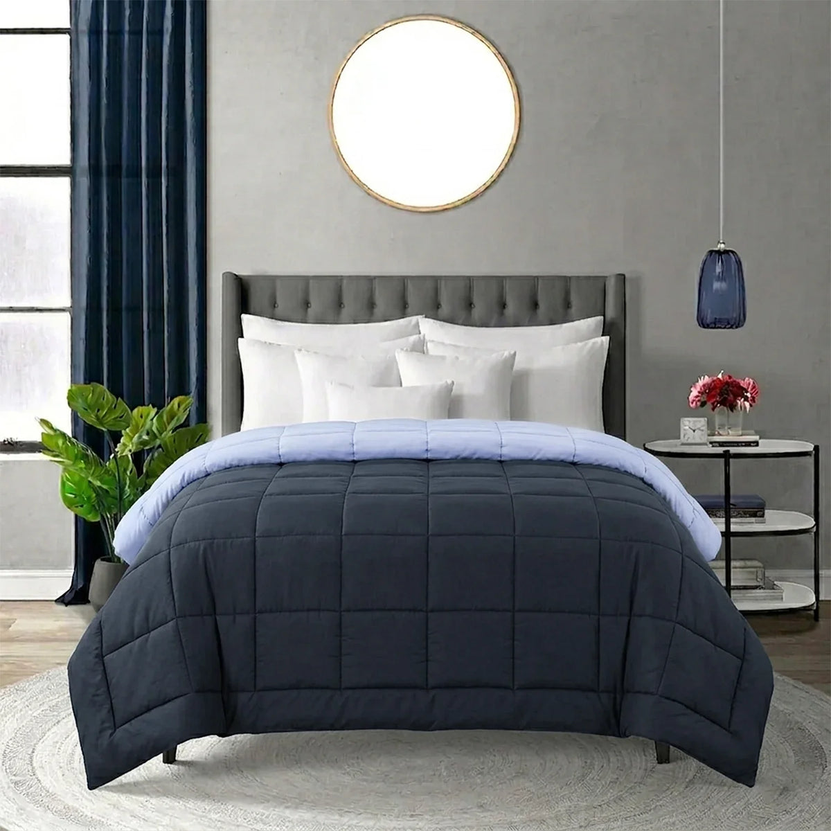 Cozy Dark Blue Comforter – (Queen Size)