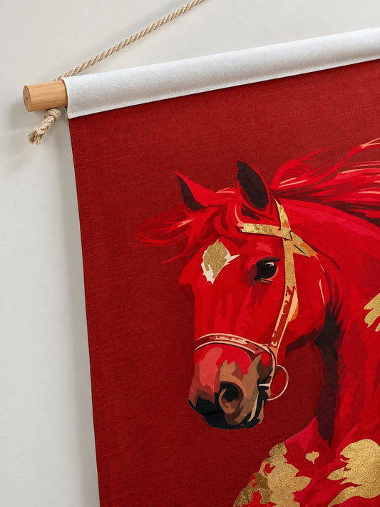 Royal Crimson Horse – Wall Hanging