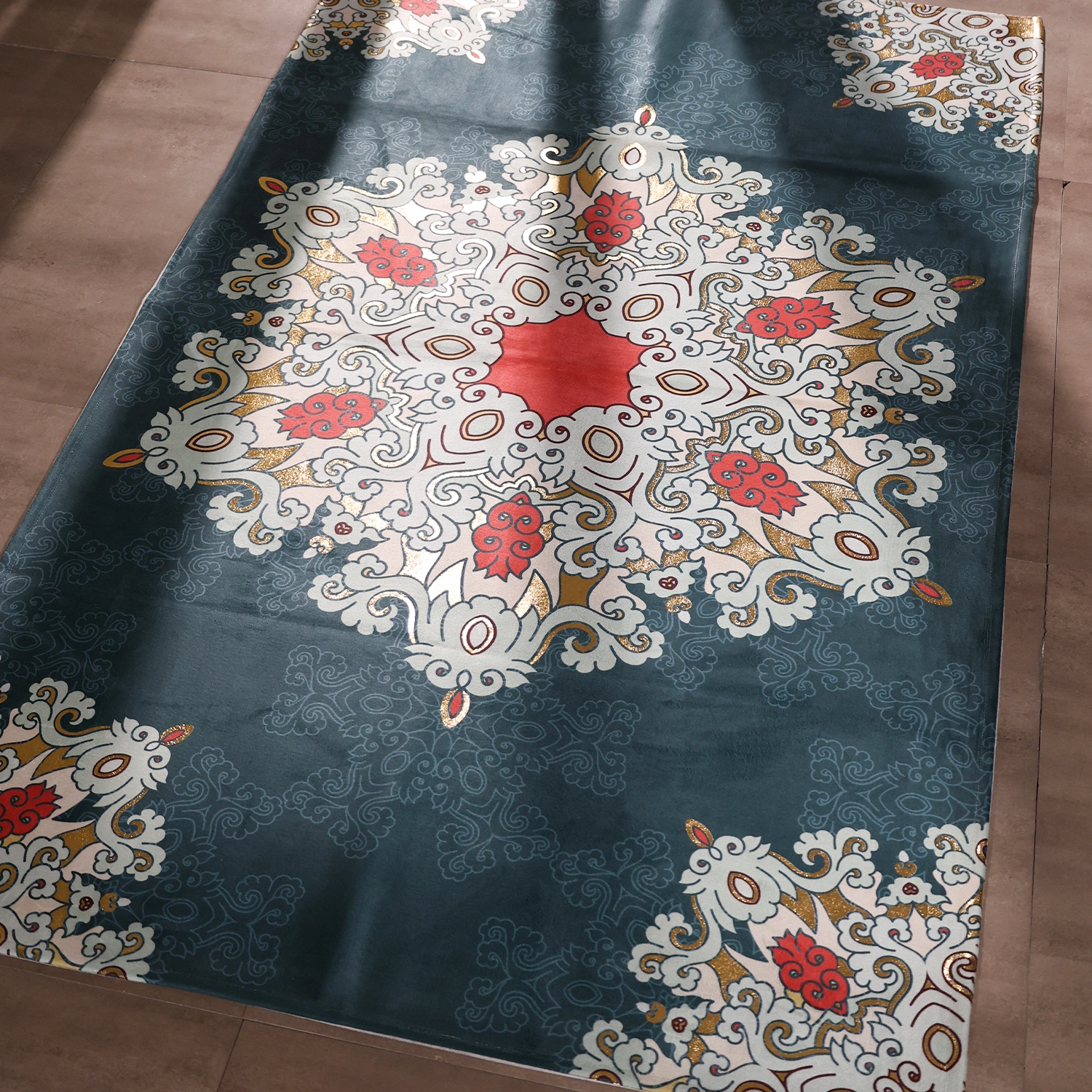 Blue Majesty Printed Carpet | Soft Chenille | Anti-Skid - Image 2