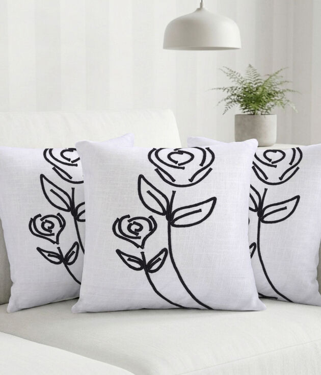 Minimalist Rose Line-Art Cushion Covers