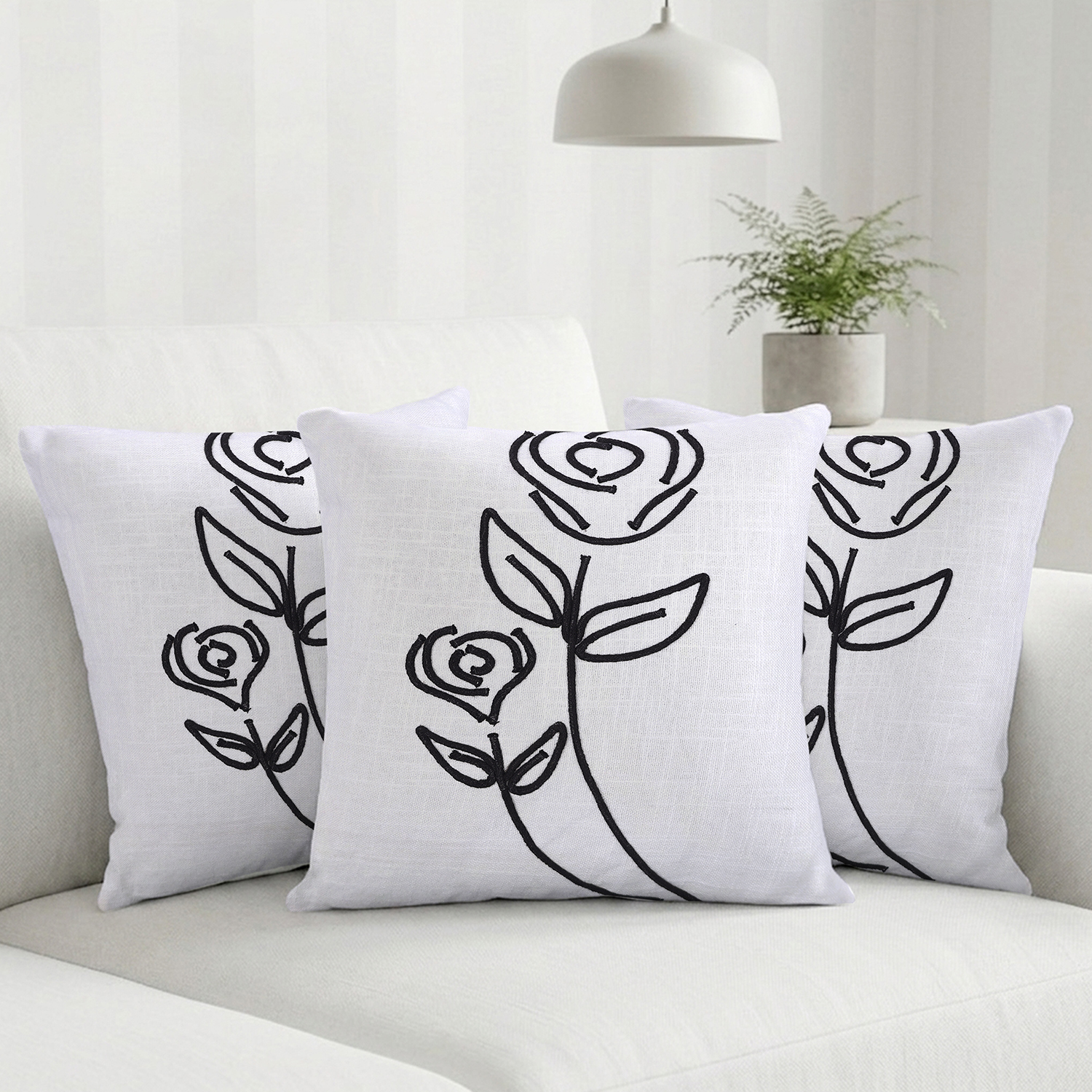 Minimalist Rose Line-Art Cushion Covers