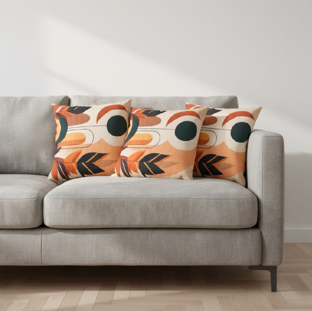 abstract leaves cushion covers