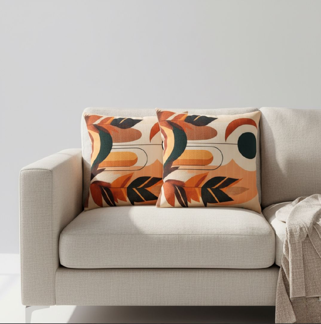 abstract leaves cushion covers