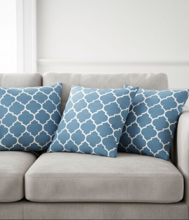 Blue Moroccan Trellis Cushion Covers