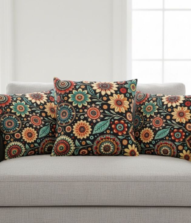 Folk Bloom Floral Cushion Covers