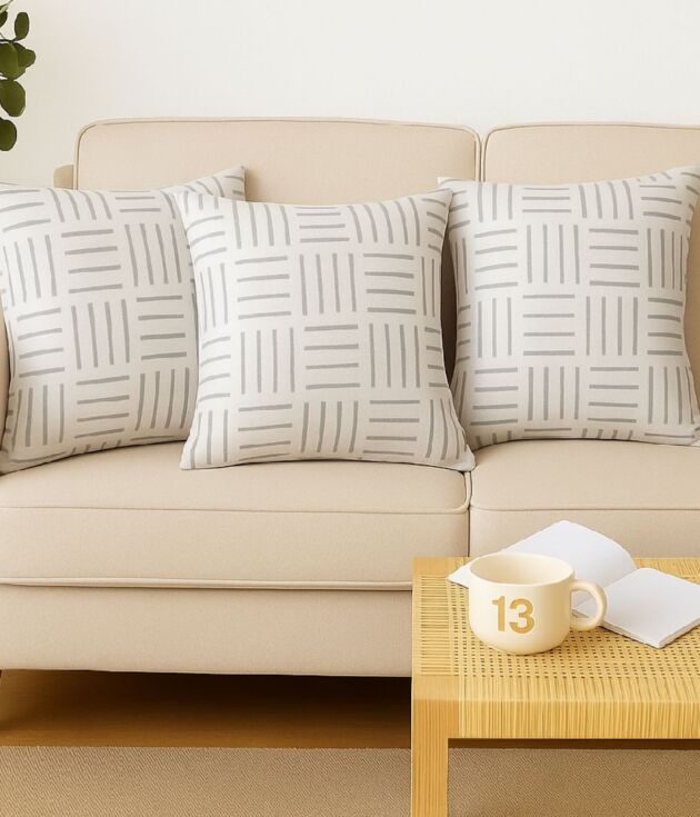 Minimal Grid-Line Cushion Covers