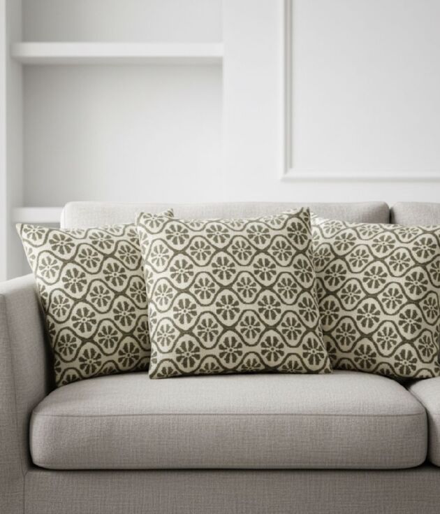 Olive Medallion Trellis Cushion Covers