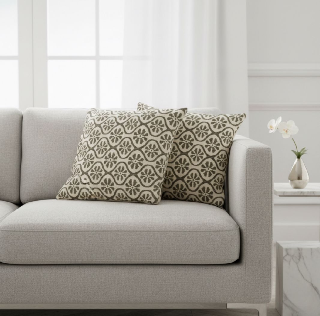 Olive Medallion Trellis Cushion Covers