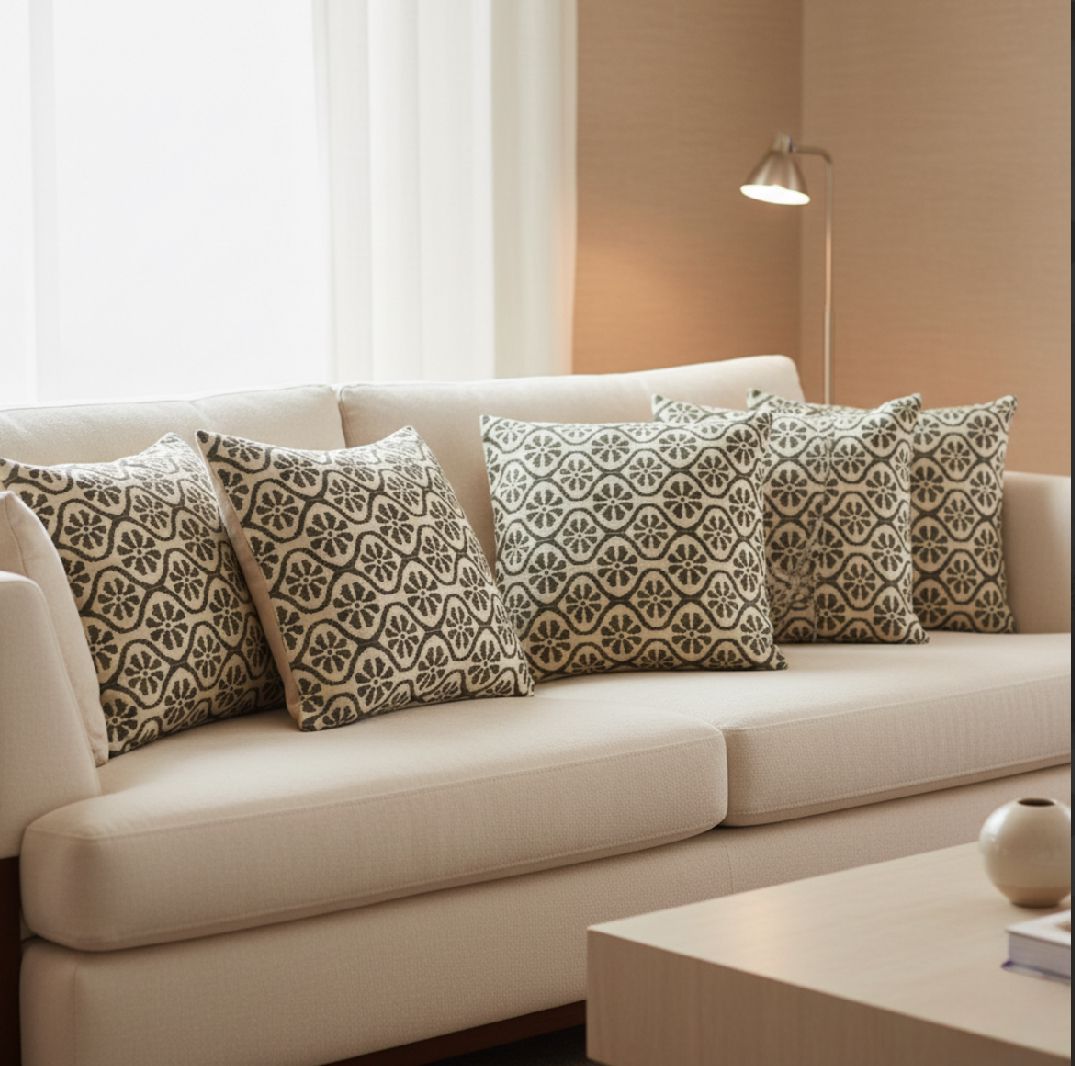 Olive Medallion Trellis Cushion Covers