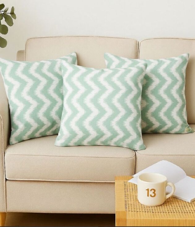 Pastel Mint Zigzag Cushion Covers