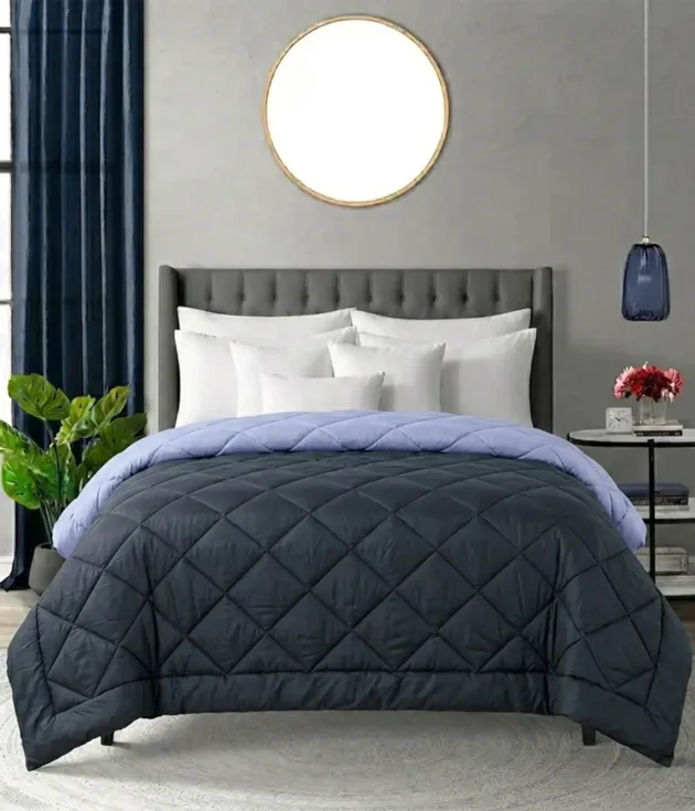 Cozy Dark Blue Comforter - Ultra Soft Microfiber Quilt (Queen Size)