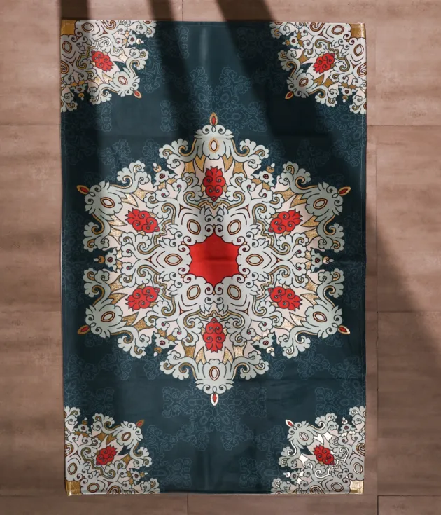 Blue Majesty Printed Carpet | Soft Chenille | Anti-Skid